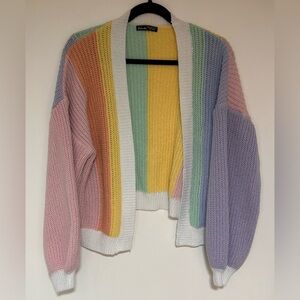 Salanta Open Front Multi Color Women’s Cardigan Size Large